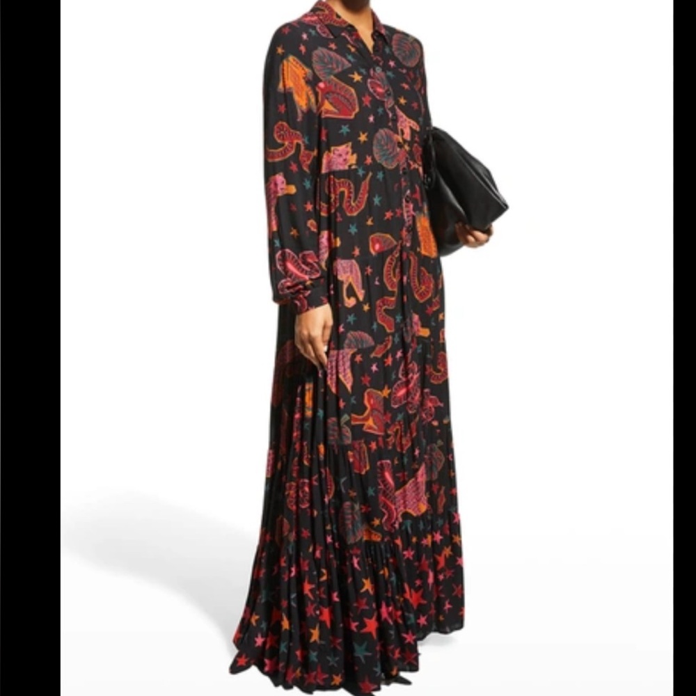 Farm Rio Animal Sky Maxi Dress Button-Up